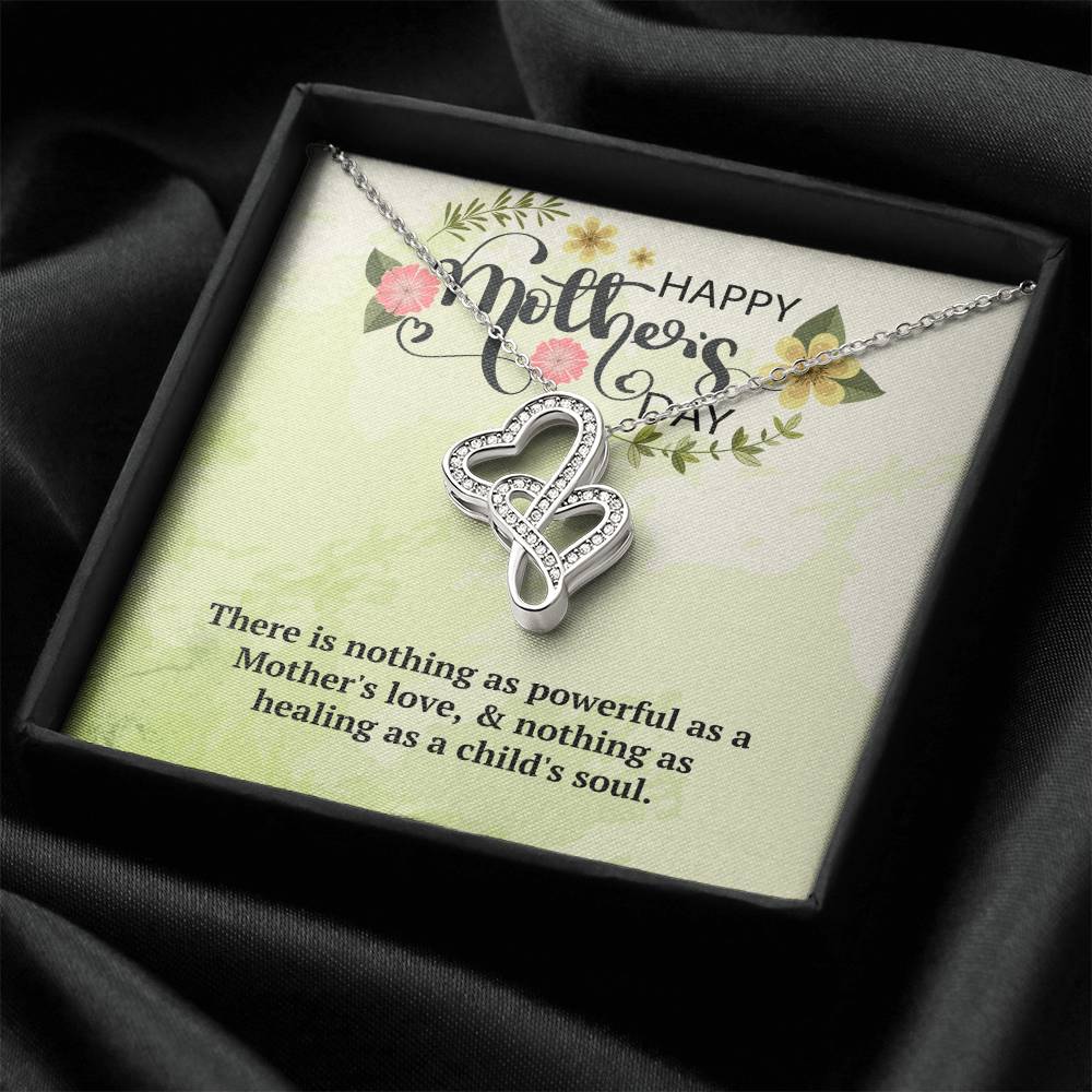 Mothers Day Necklace Double Hearts Necklace