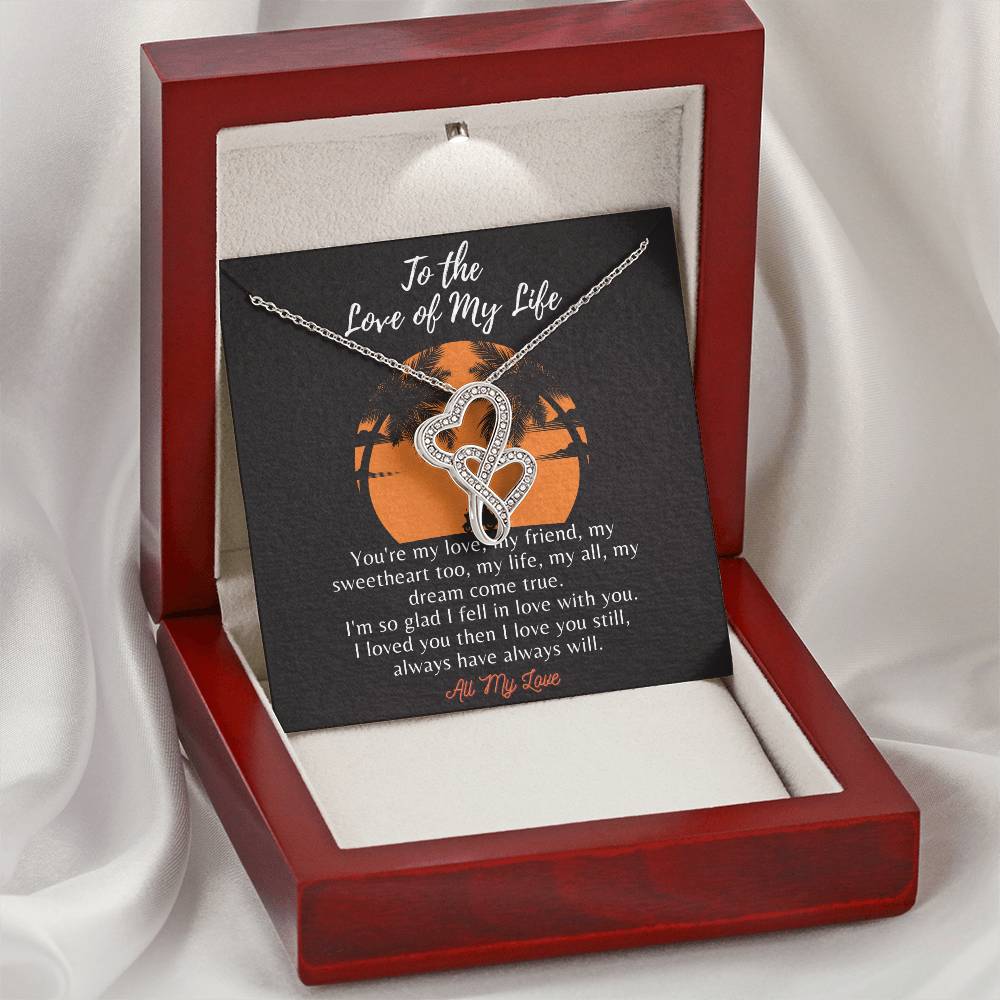 To The Love Of My Life Love Knot Necklace Gift For Her Gift For Wife Girlfriend Romantic Jewelry Gift For Her Valentin Double Hearts Necklace