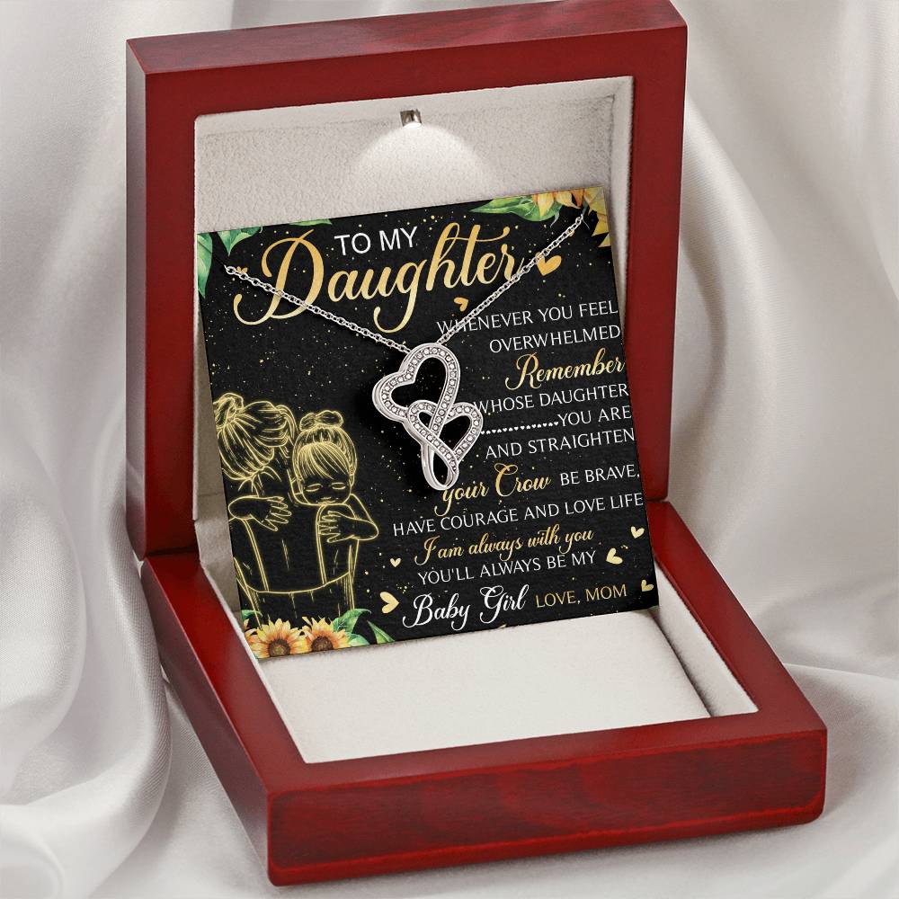 To Daughter From Dad 2 Double Heart Necklace Gift  - Mother And Daughter Necklace - Mom Gift - Mother Jewelry - Daught 4 Double Hearts Necklace