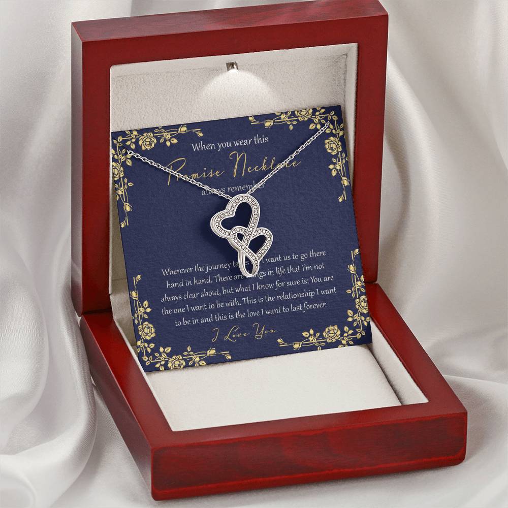 Wherever This Journey Takes Us - Navy Double Hearts Necklace