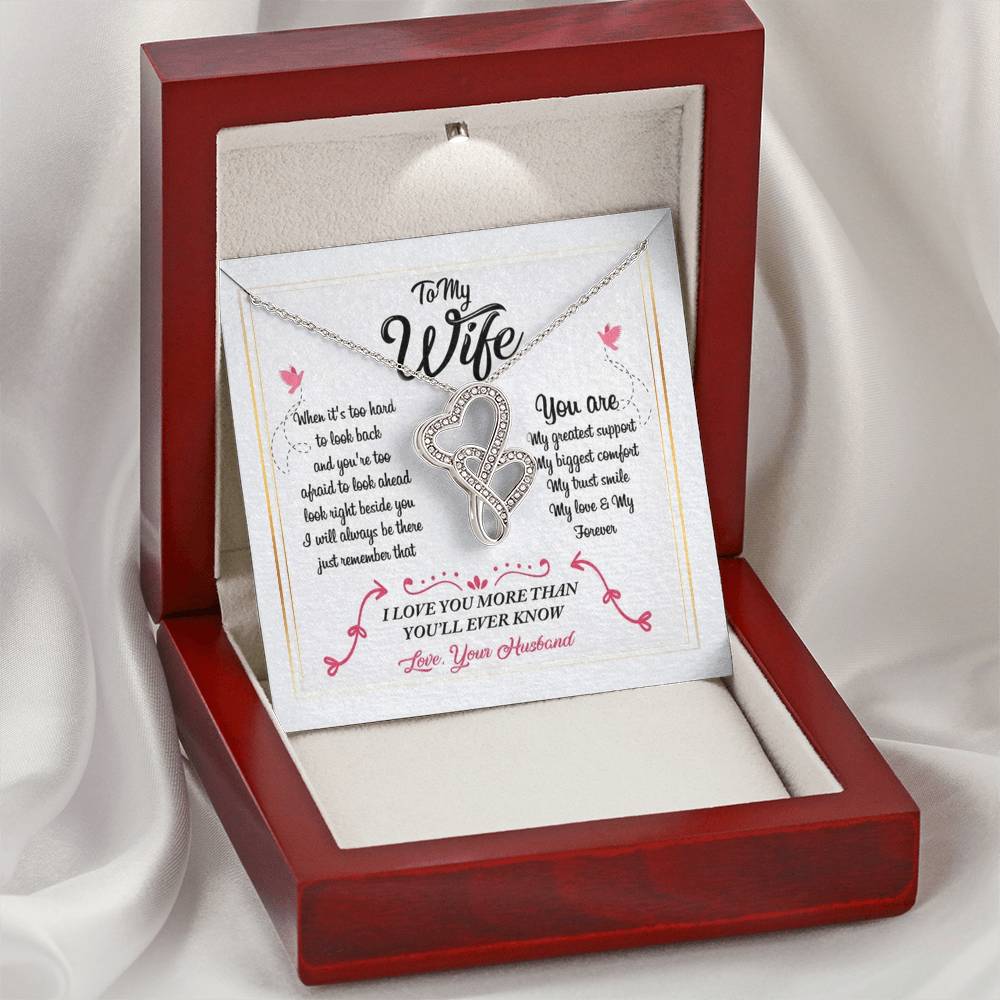 To My Wife Necklace 2 Double Hearts Necklace