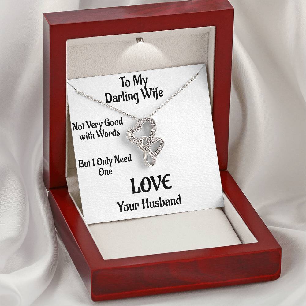 Love Pendant  Double Hearts  Intertwined Hearts  Husband To Wife  Gift Double Hearts Necklace