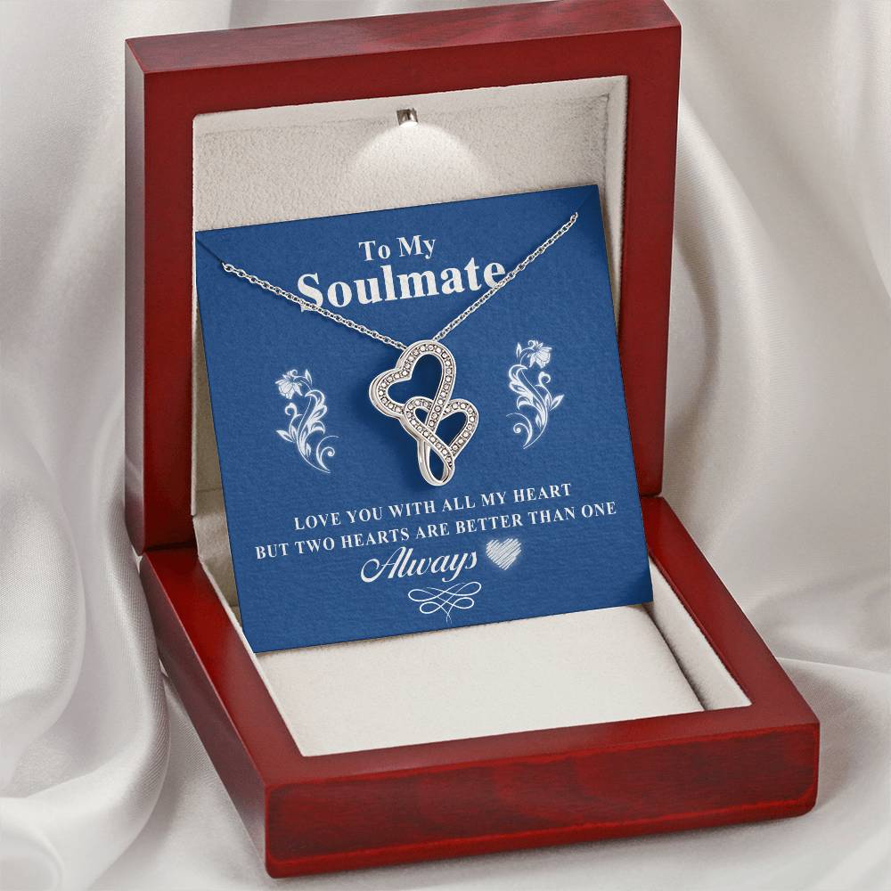 Love You With All My Heart - Necklace Double Hearts Necklace