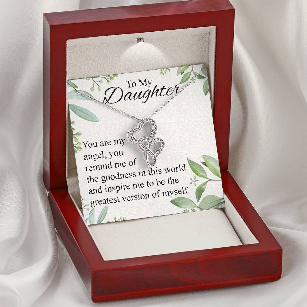 To Daughter From Dad 2 Double Heart Necklace Gift  - Mother And Daughter Necklace - Mom Gift - Mother Jewelry - Daught 1 Double Hearts Necklace