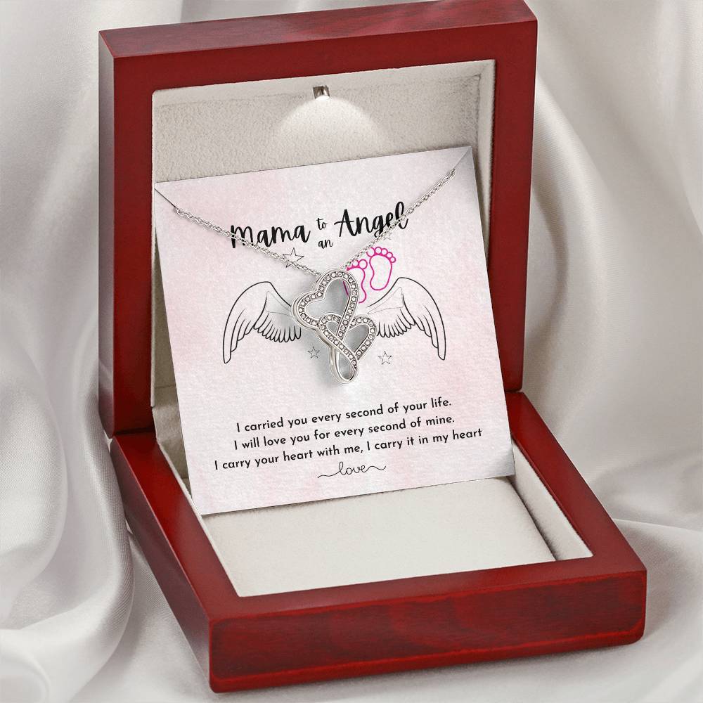 Mama To An Angel - Double Heart Double Hearts Necklace