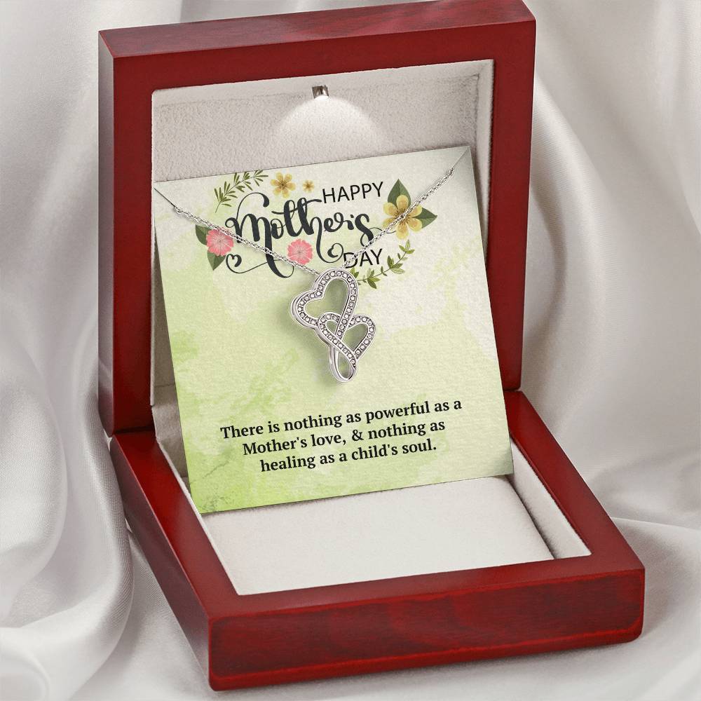 Mothers Day Necklace Double Hearts Necklace