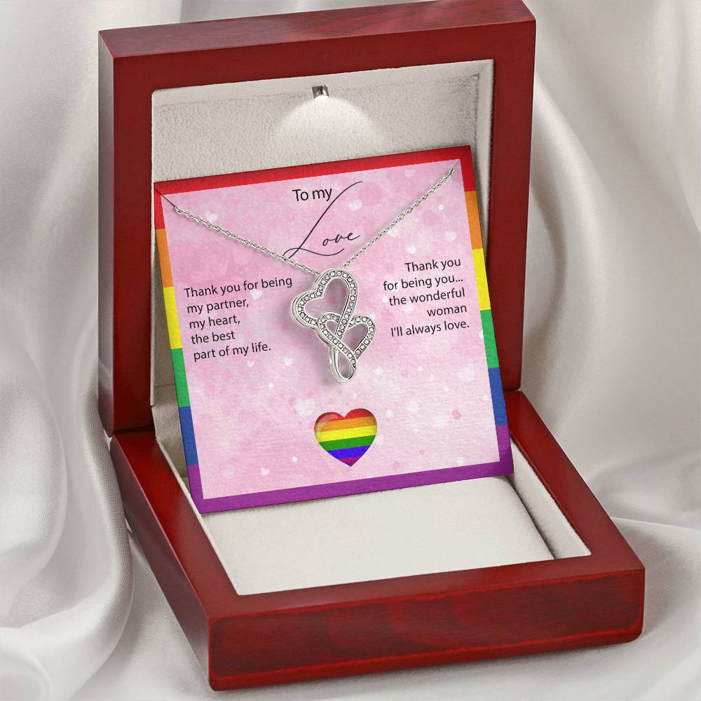 To My Love- Double Hearts Necklace
