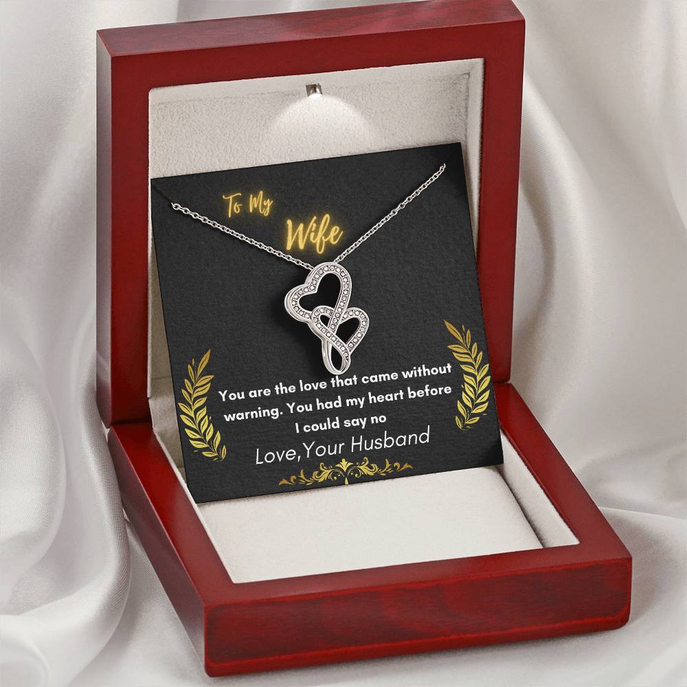 To My Wife 1 Double Hearts Necklace
