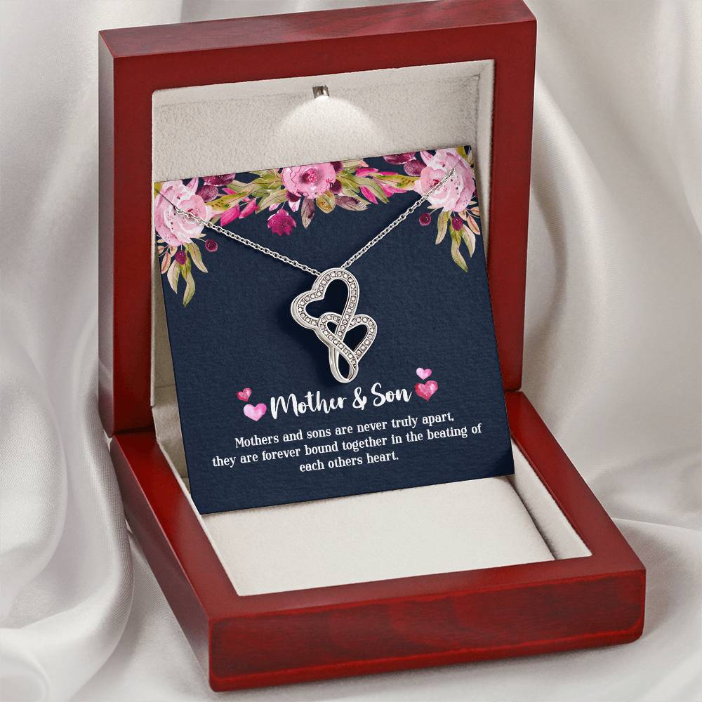 Mother & Son - Never Truly Apart Double Hearts Necklace