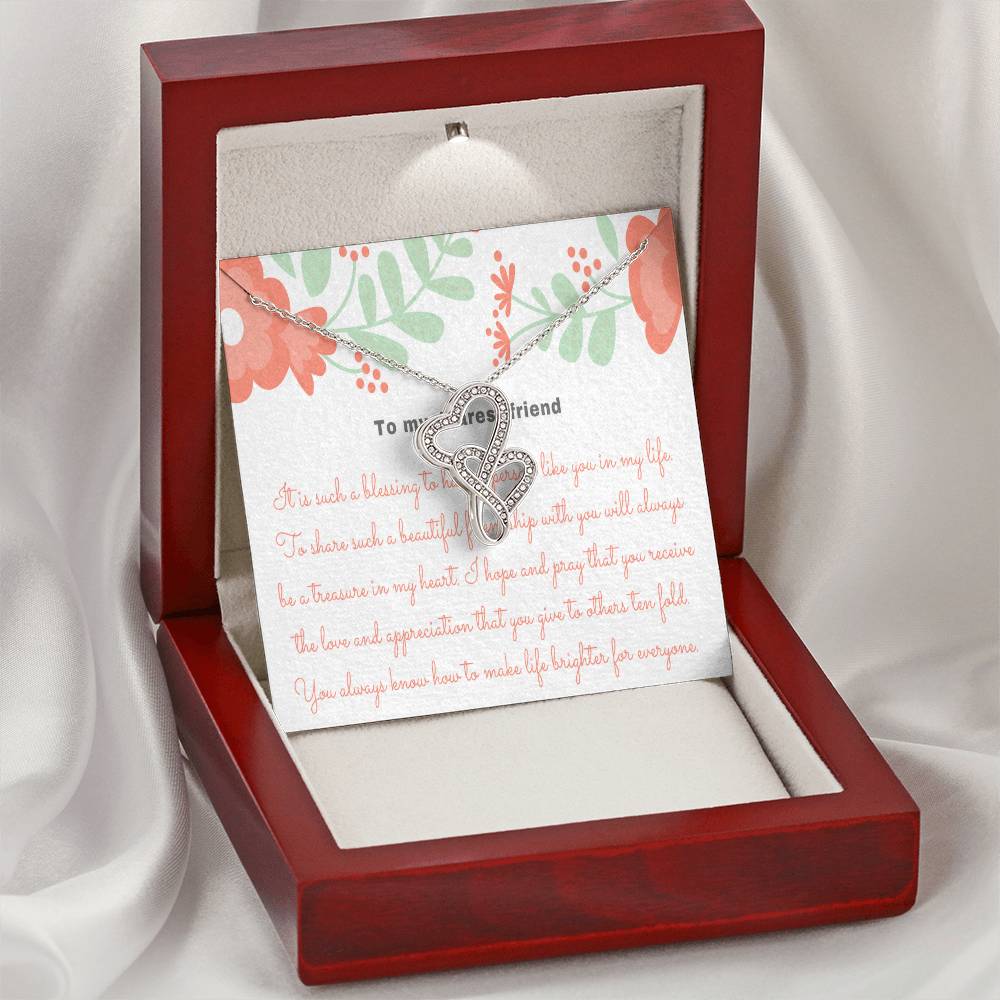 Appreciation Gift Thank You Gift Gift For Friend Best Friend Gift Gratitude Gift Best Friend Necklace Thank You For Be Double Hearts Necklace