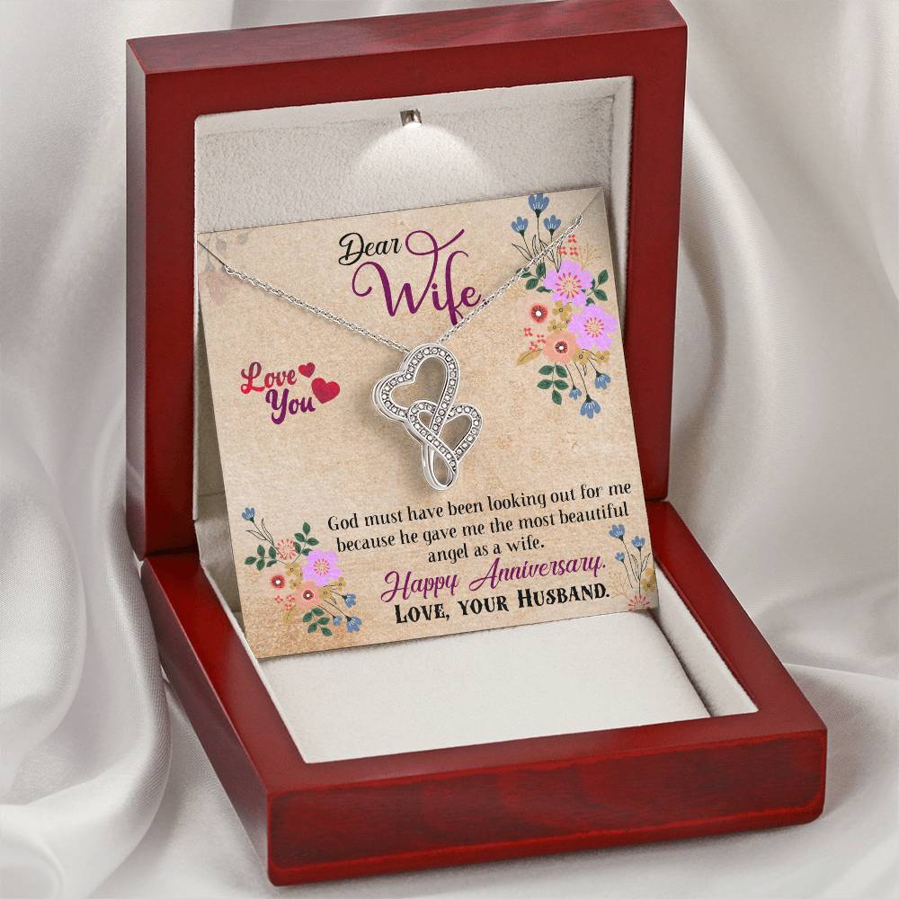 Dear Wife Love Your Husband Double Hearts Necklace