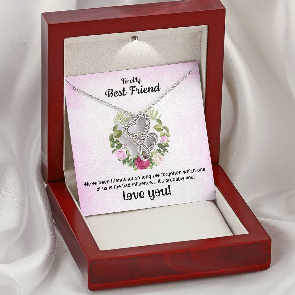 To My Best Friend Necklace 1 Double Hearts Necklace