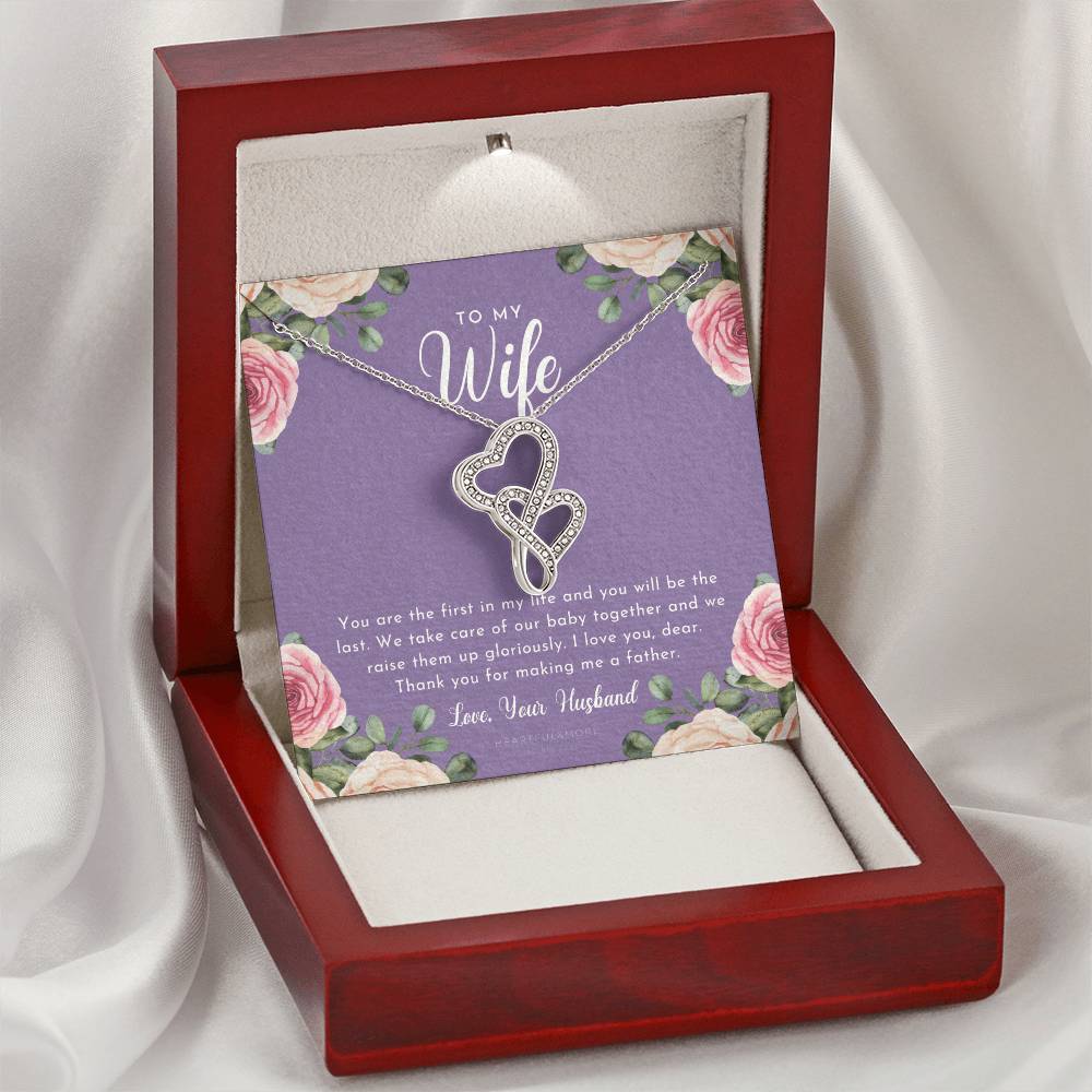 Postpartum Gift For Wife Gift For Wife Post Pregnancy Becoming A Mother Gift Gift For Wife Birth Wife After Pregnancy  6 Double Hearts Necklace
