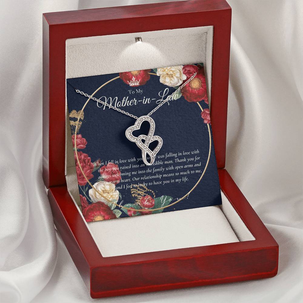 Mother In Law Gift  Mom In Law Jewelry  Mother's Day Gift For Mother-In-Law  Gift For Mother In Law  Mother-In-Law Nec Double Hearts Necklace