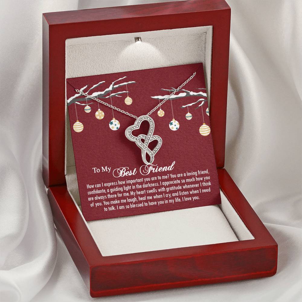 Best Friend Gift Jewelry Friend - Necklace Double Hearts Necklace