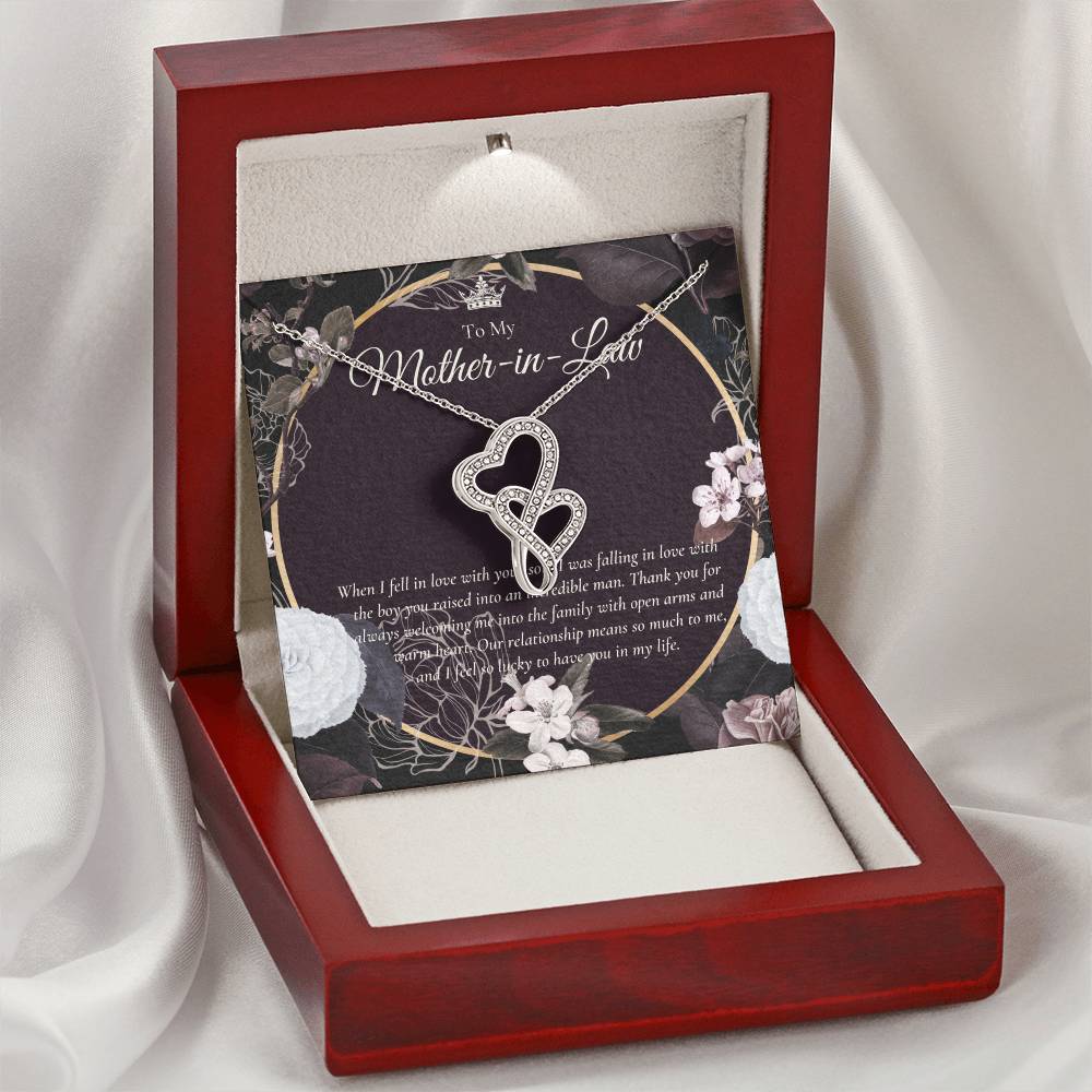 To My Mother In Law Gift  Mom In Law Gift  Mother’S Day Gift For Mother-In-Law  Gift For Mother In Law  Mother’S Day G Double Hearts Necklace
