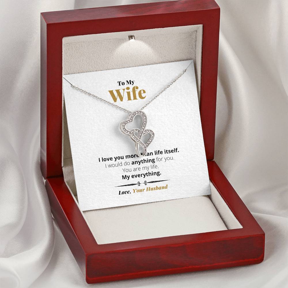 You Are My Everything -  Double Hearts Necklace