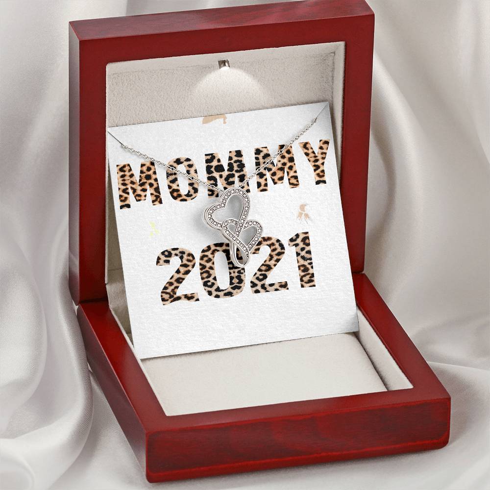 Mommy Necklace Double Hearts Necklace