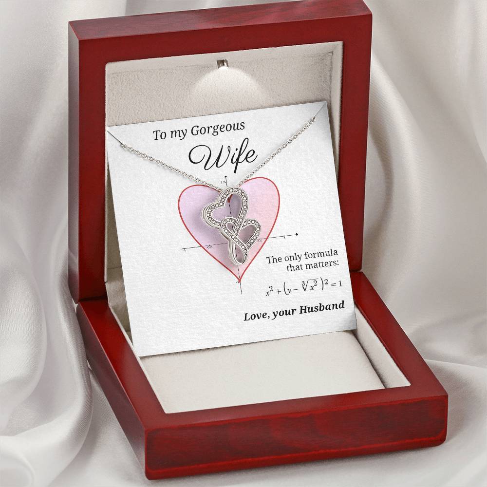 To Wife Mathematical Love Formula  Double Hearts Necklace