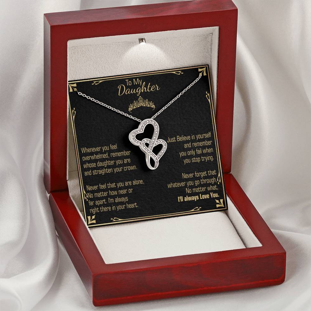 A Gift For Daughter  - Believe In Yourself Double Hearts Necklace