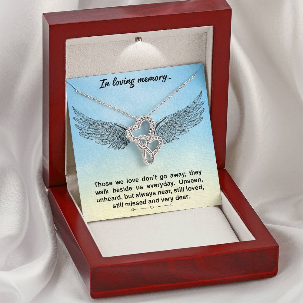 In Loving Memory - Thoes We Love Don't Go Away - Necklace Double Hearts Necklace