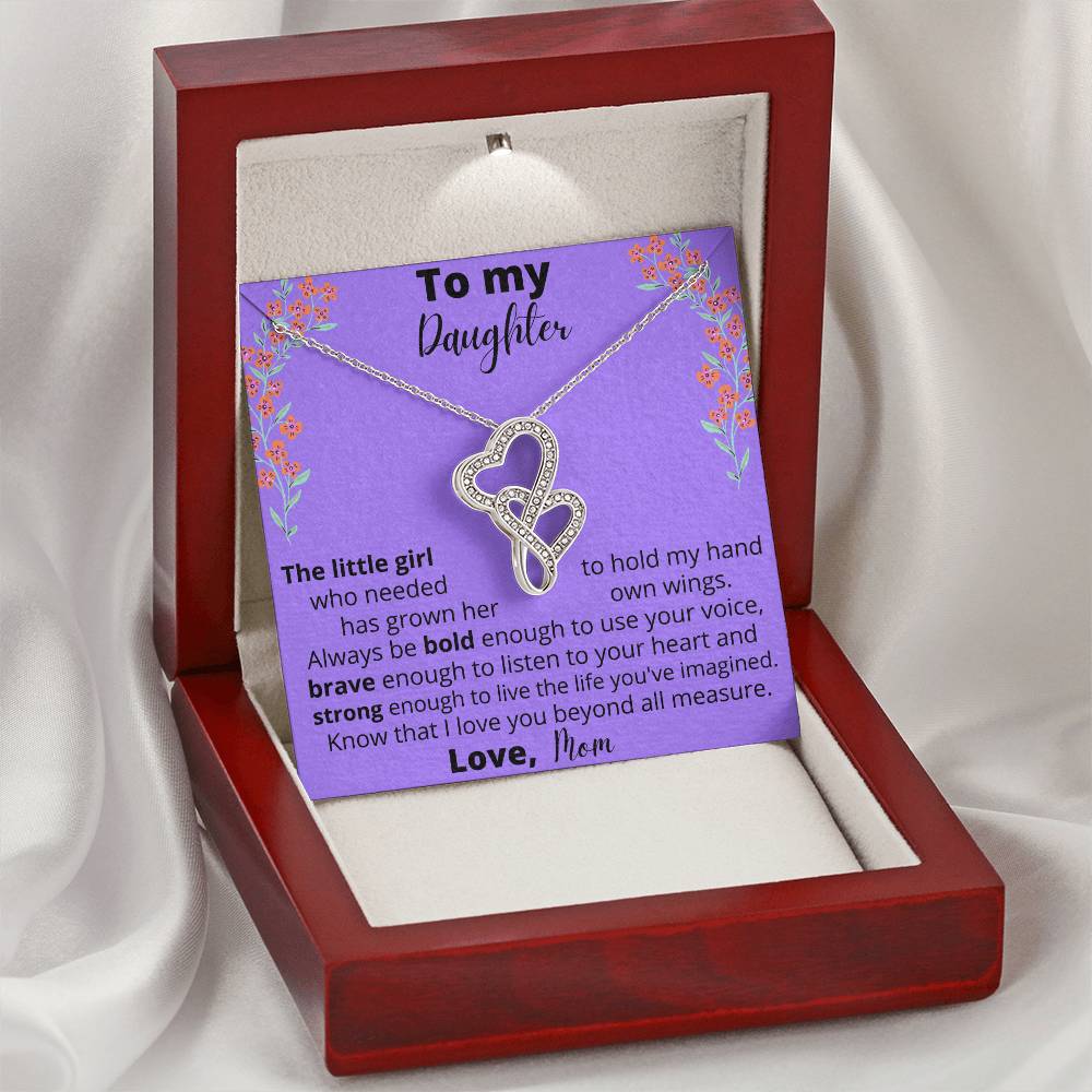 The Little Girl Who -  Double Hearts Necklace