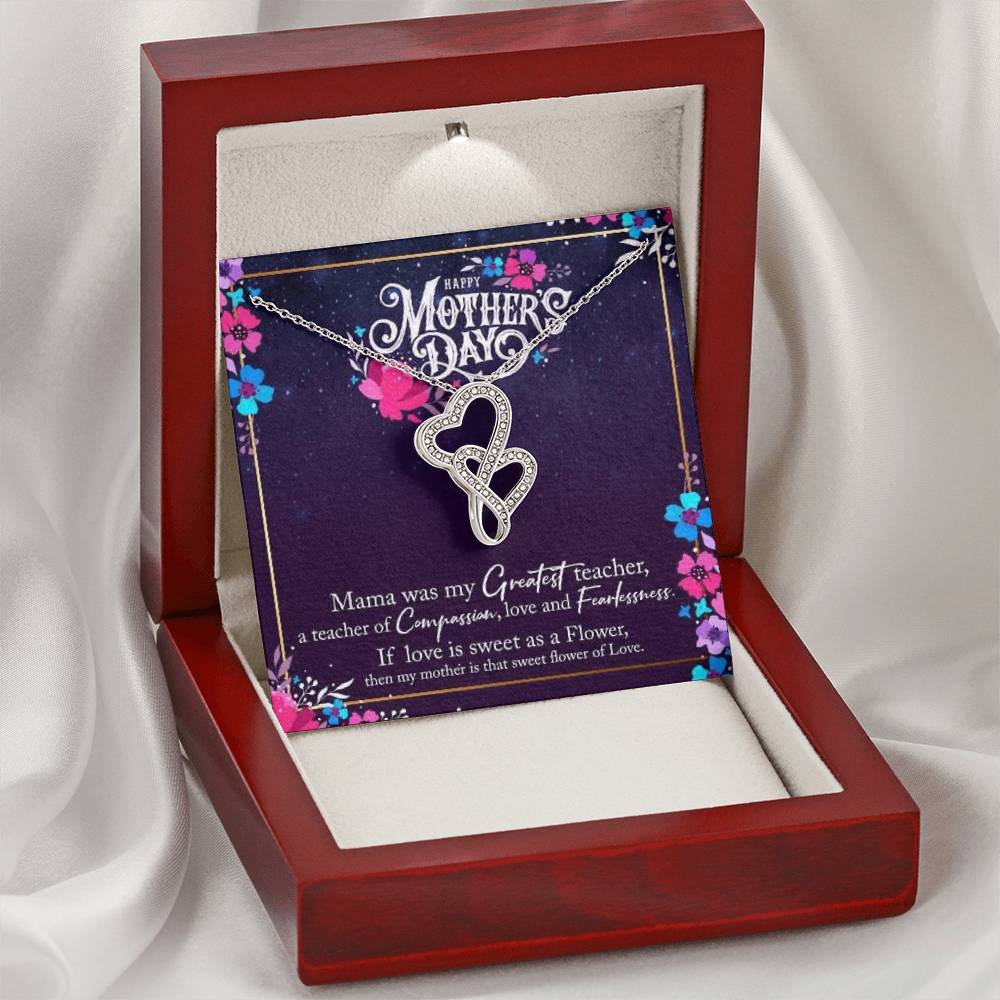 Happy Mothers Day Double Hearts Necklace