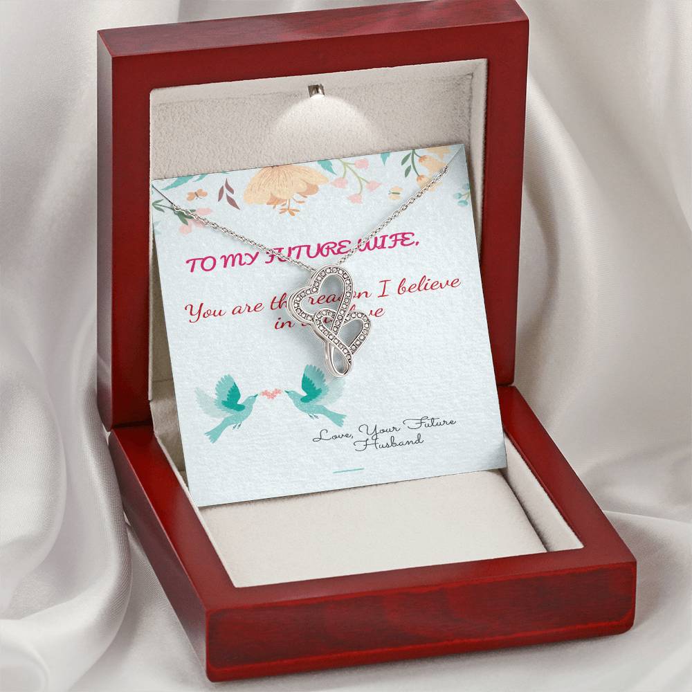 Future Wife Necklace - Gift For Bride From Groom Double Hearts Necklace