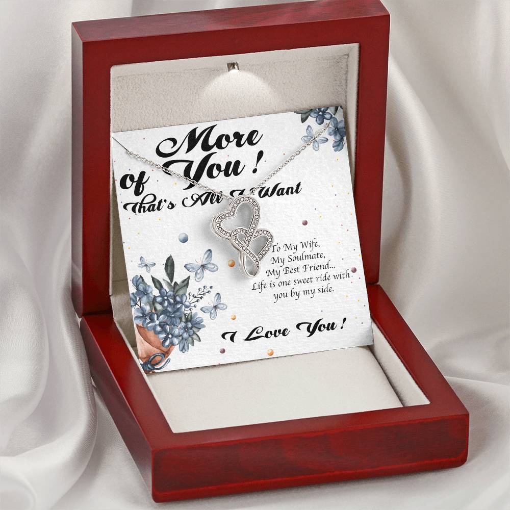 More Of You! That's All I Want Double Hearts Necklace