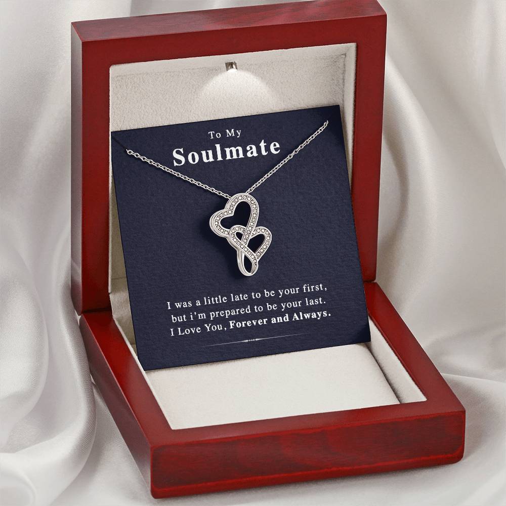 To My Soulmate -  - The Perfect Gift For The Holidays Double Hearts Necklace