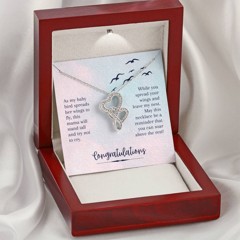 This Mama Will Stand Tall And Try Mot To Cry -  Double Hearts Necklace