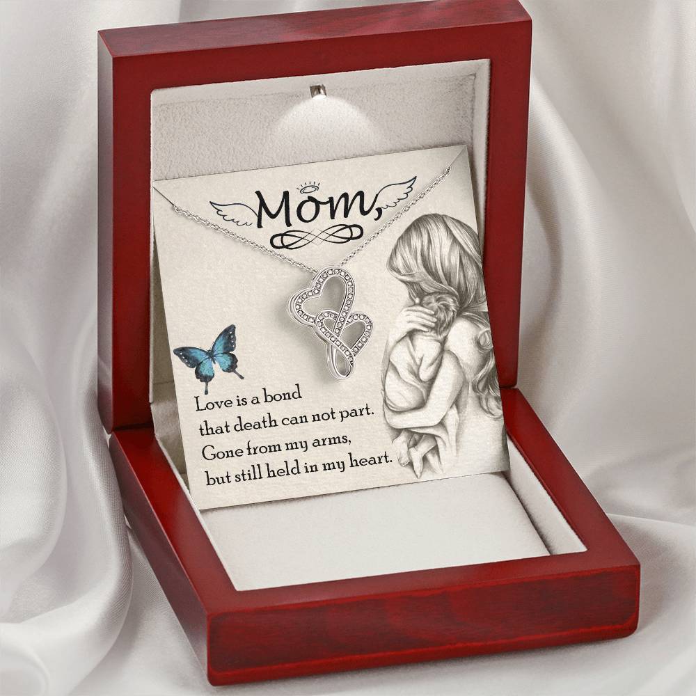 Mom Gone From My Arms -  Double Hearts Necklace