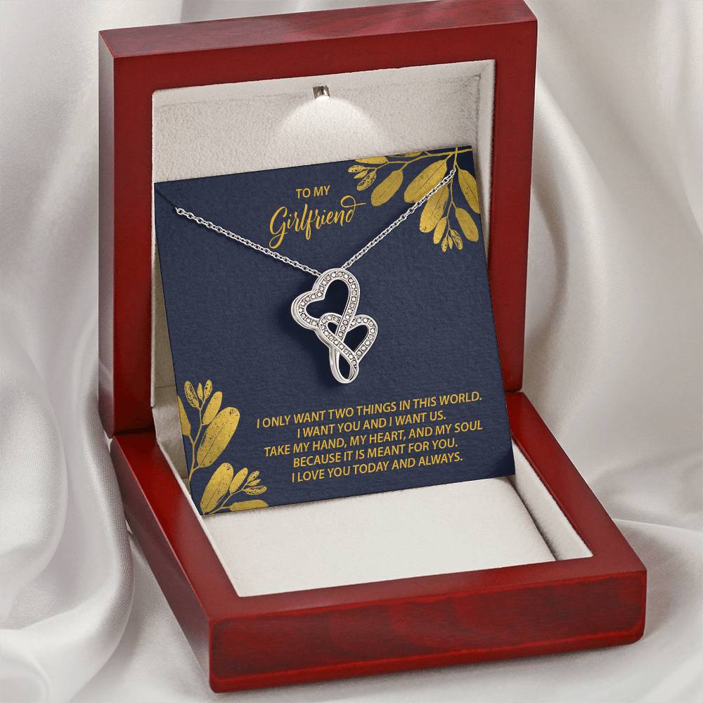 To My Girlfriend  M38 Double Hearts Necklace
