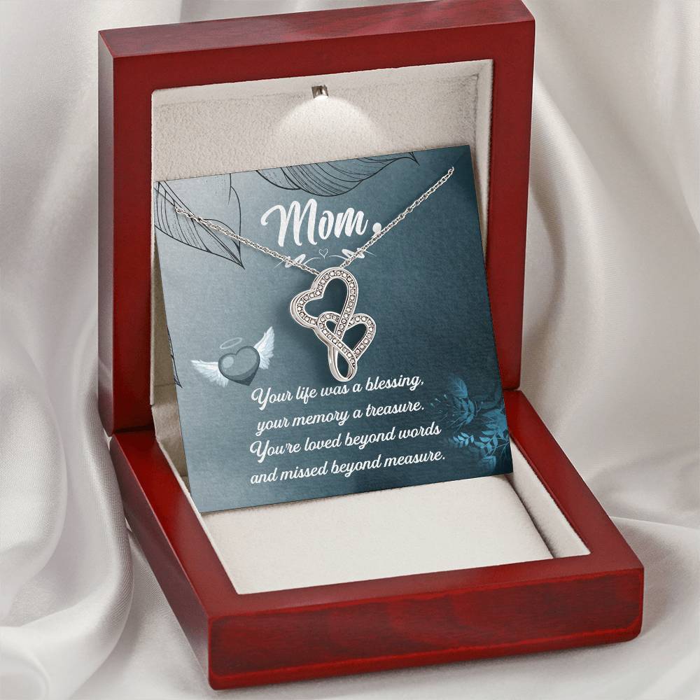 Mom Your Life Was A Blessing -   Double Hearts Necklace