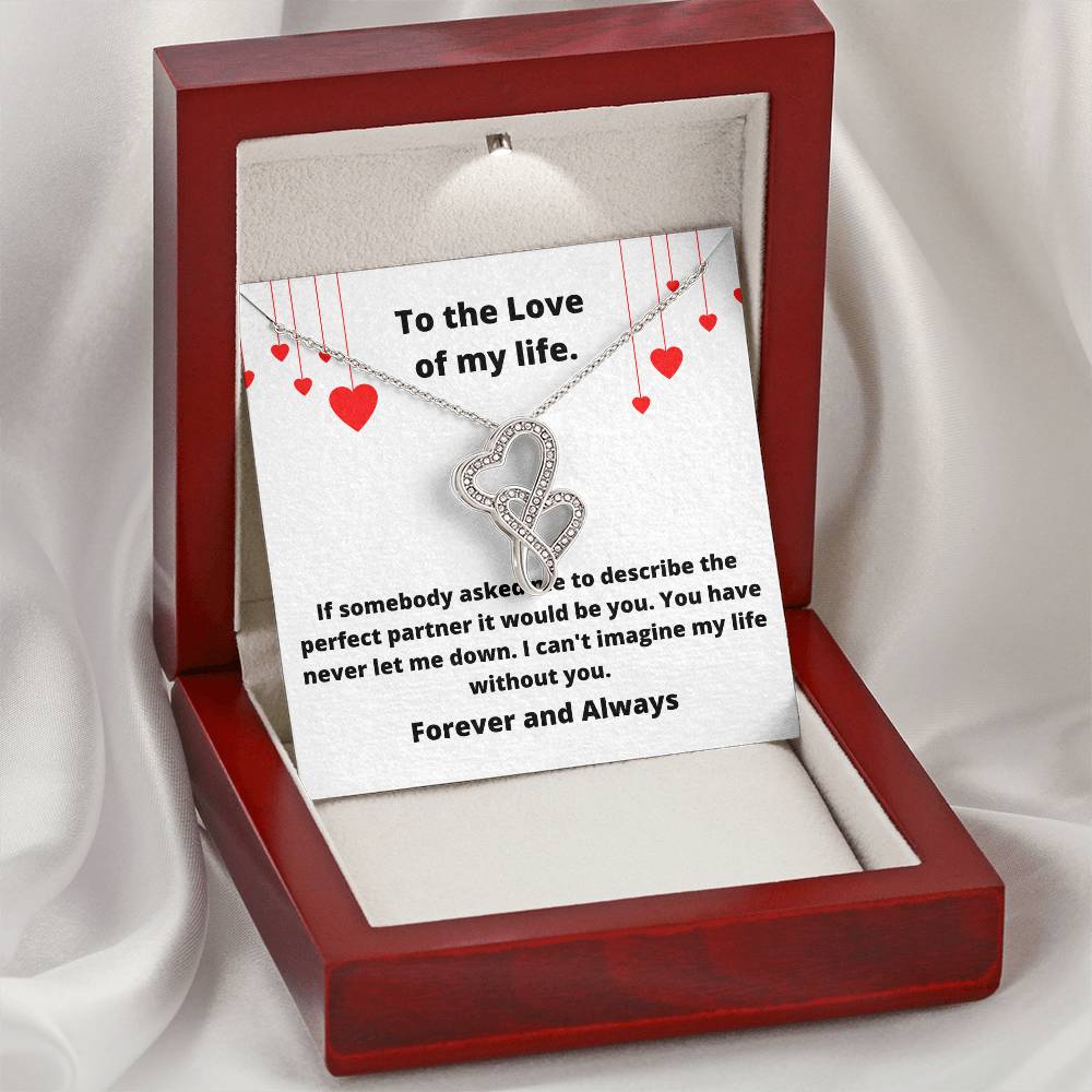 Love Of My Life  Bwval Double Hearts Necklace