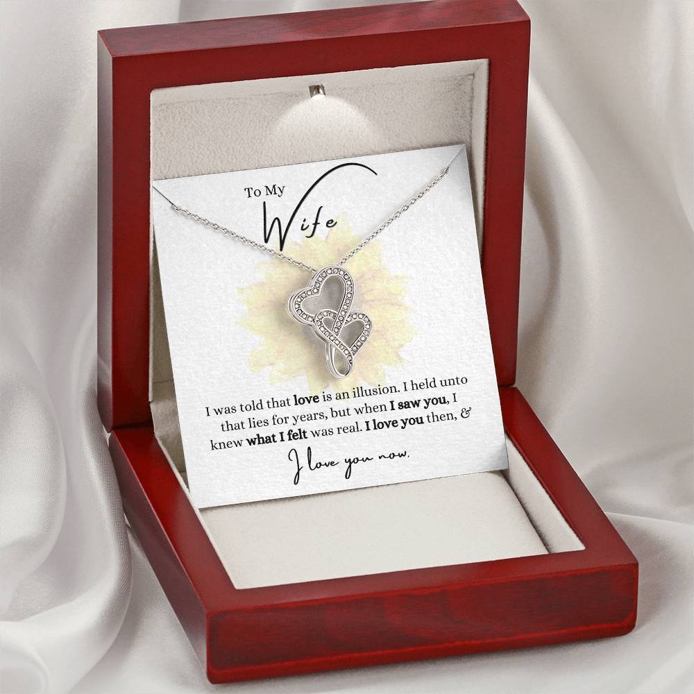 Husband To Wife -  Necklace For Gift Double Hearts Necklace