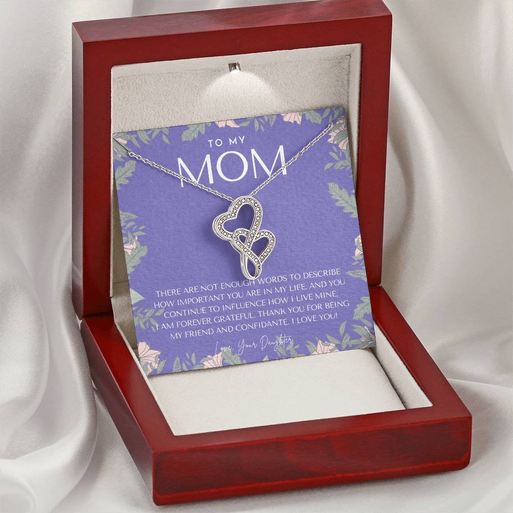 To My Mom Necklace  Mom Gift  Mother’S Day Gift  Birthday Gift For Mom  Gift From Daughter For Mom  Necklace For Mom   Double Hearts Necklace