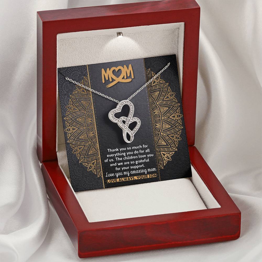 Mom Lover Gift Mom Surprise Gift Gift For Mom Happy Mothers Day Gift Mom Gift I Love You Mom Best Mom Gift Best Mom Je Double Hearts Necklace