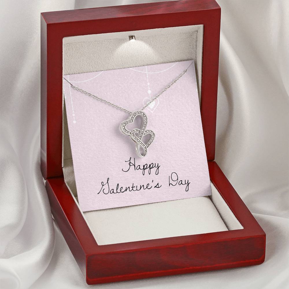 Happy Valentine's Day - Necklace Double Hearts Necklace