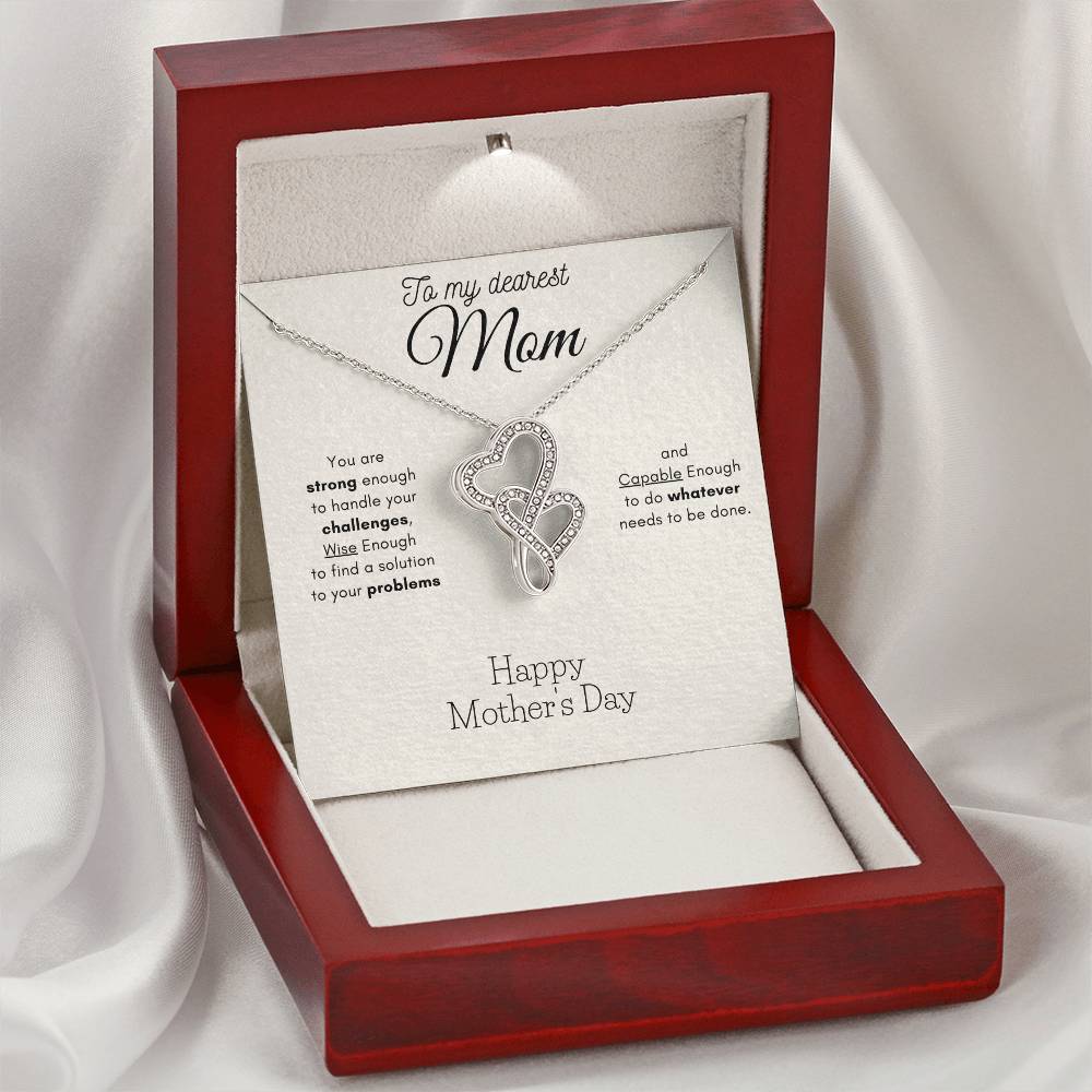 Gorgeous Gift For Mom -  Double Hearts Necklace