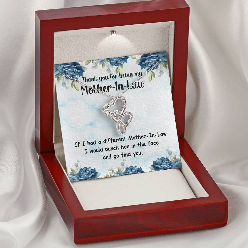 Gift For Mother In Law. Double Hearts Necklace