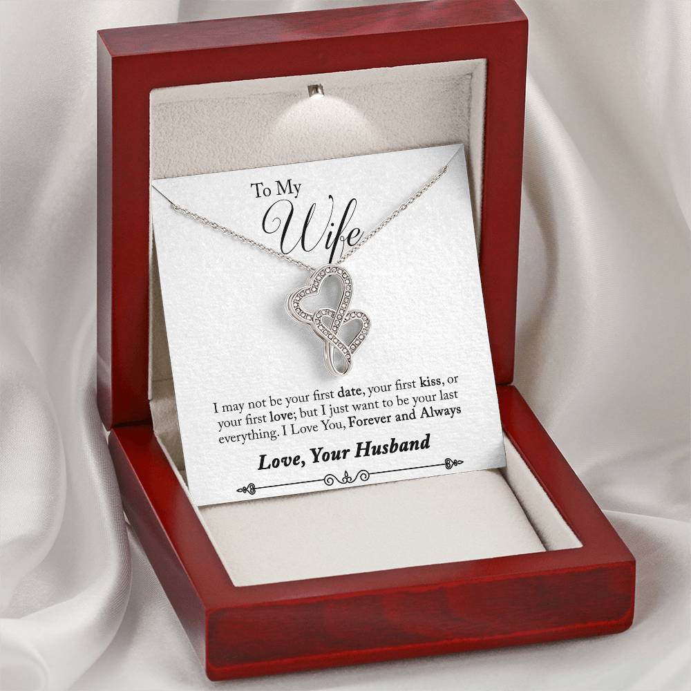 To Wife From Husband 2 Double Hearts Necklace