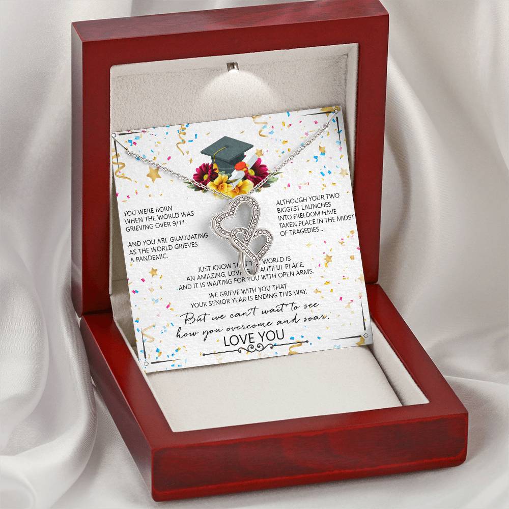 Seniors 2021 Hearts Double Hearts Necklace