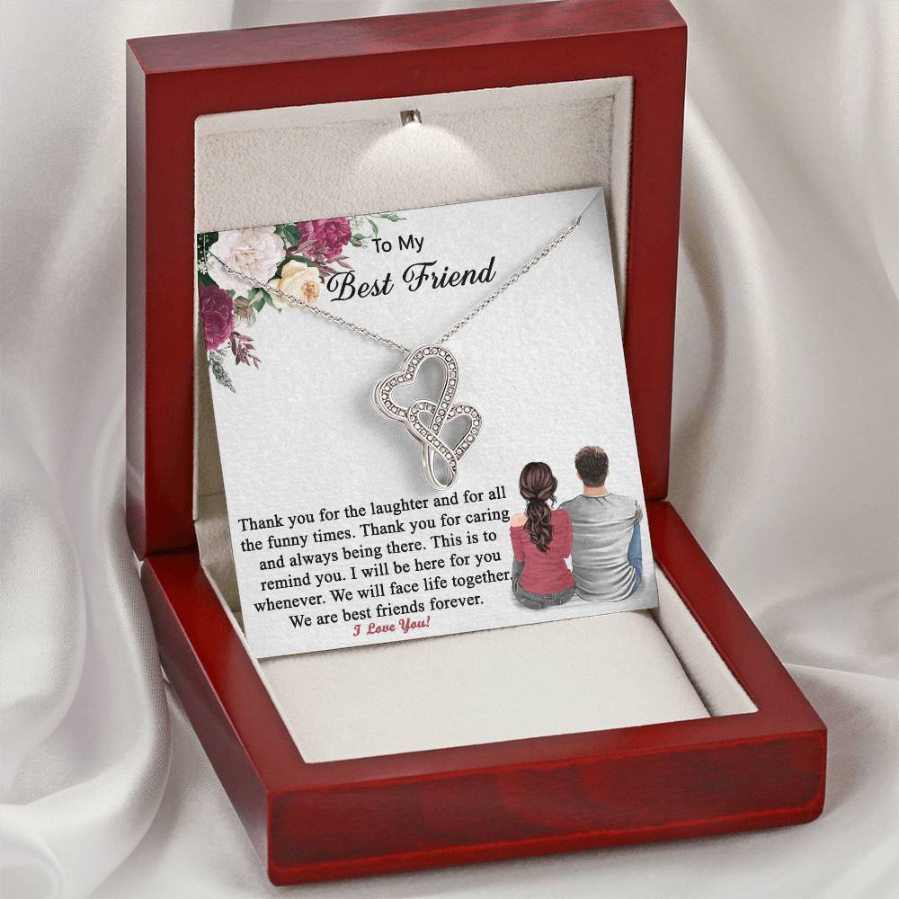 Gift For Best Friend From Boyfriend Friend - Necklace Double Hearts Necklace