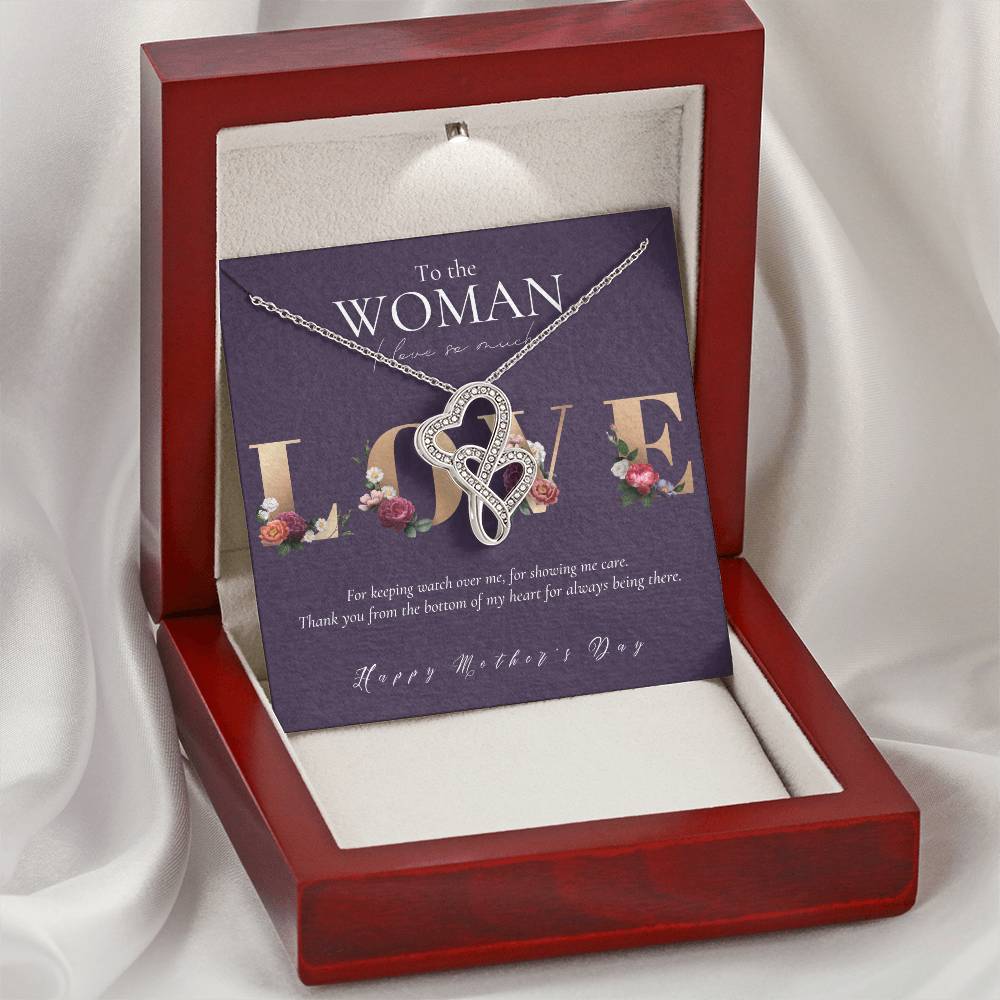 Mother's Day  Gift For Mom  Gift For Mom From Daughter  Gift For Mom From Son  Mom Necklace  Best Mom Gift Message Car Double Hearts Necklace