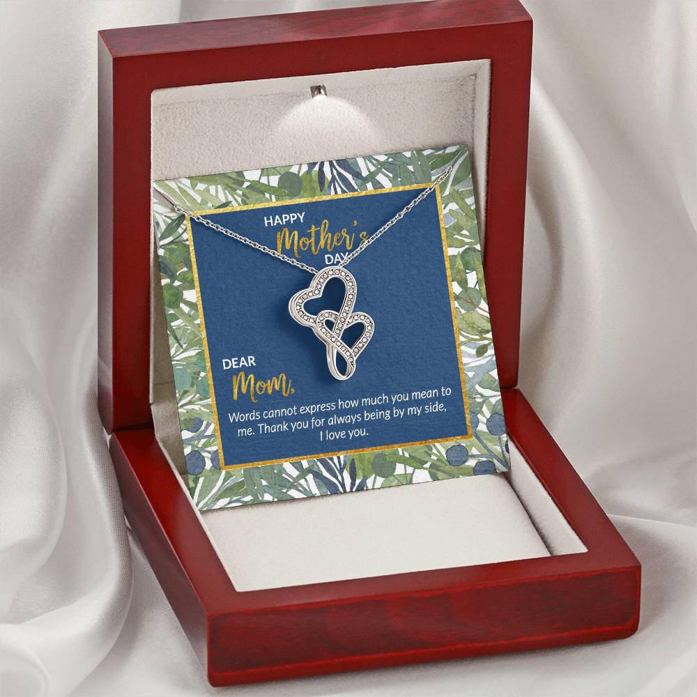 Mother's Day Collection  - Green Spring Double Hearts Necklace