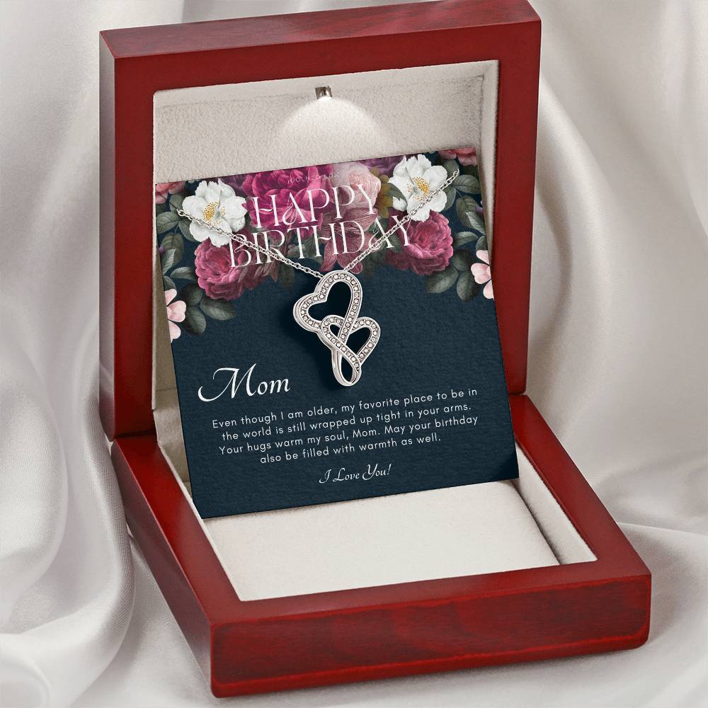 Mother's Birthday Gift  Gift For Mom On Her Birthday  Gift For Mom From Daughter & Son  Mom Necklace  Best Mom Gift Me 1 Double Hearts Necklace