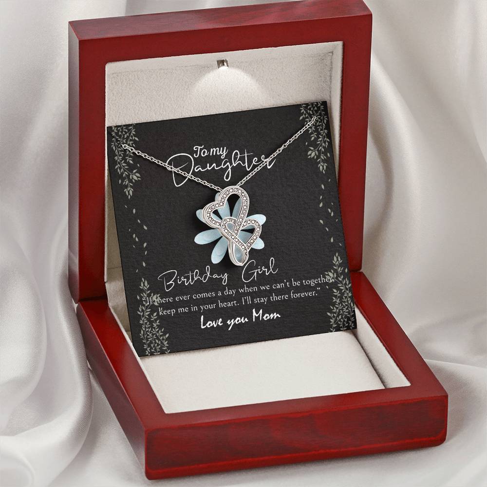 To Daughter From Dad 2 Double Heart Necklace Gift - Gifts For Daughter Gifts For Her - Birthday Gifts - Daughter Gift  Double Hearts Necklace