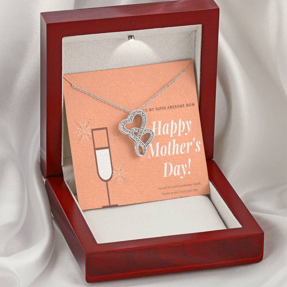 To My Mom 4 Double Hearts Necklace