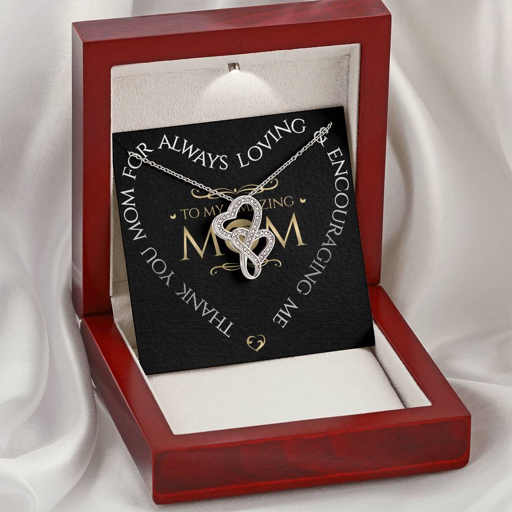 Double Hearts To My Amazing Mom Double Hearts Necklace